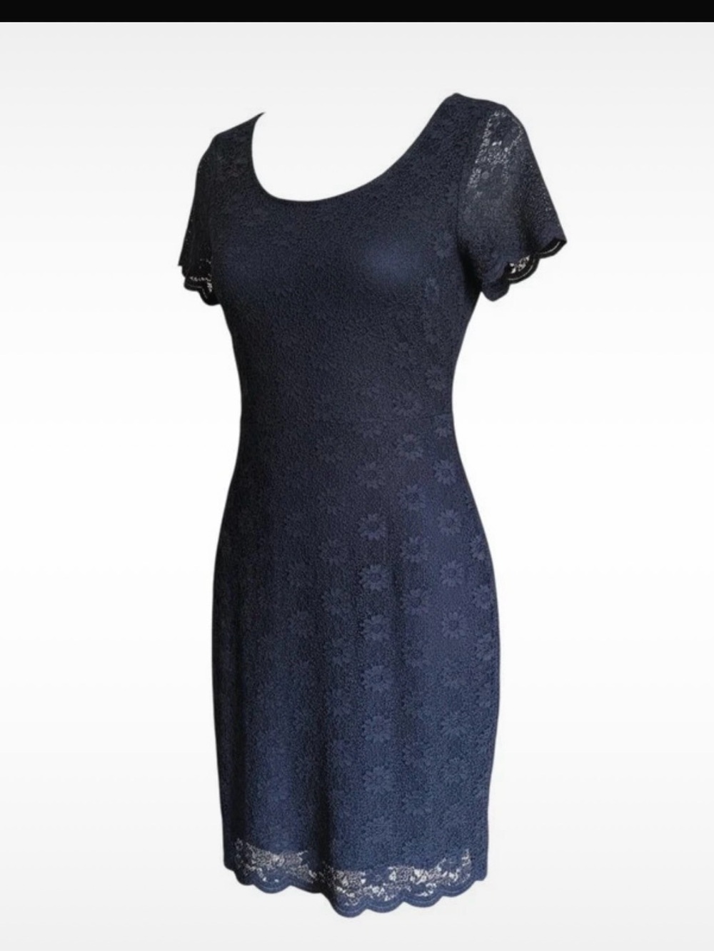 Tiana B. Black Floral Lace Sheath Dress